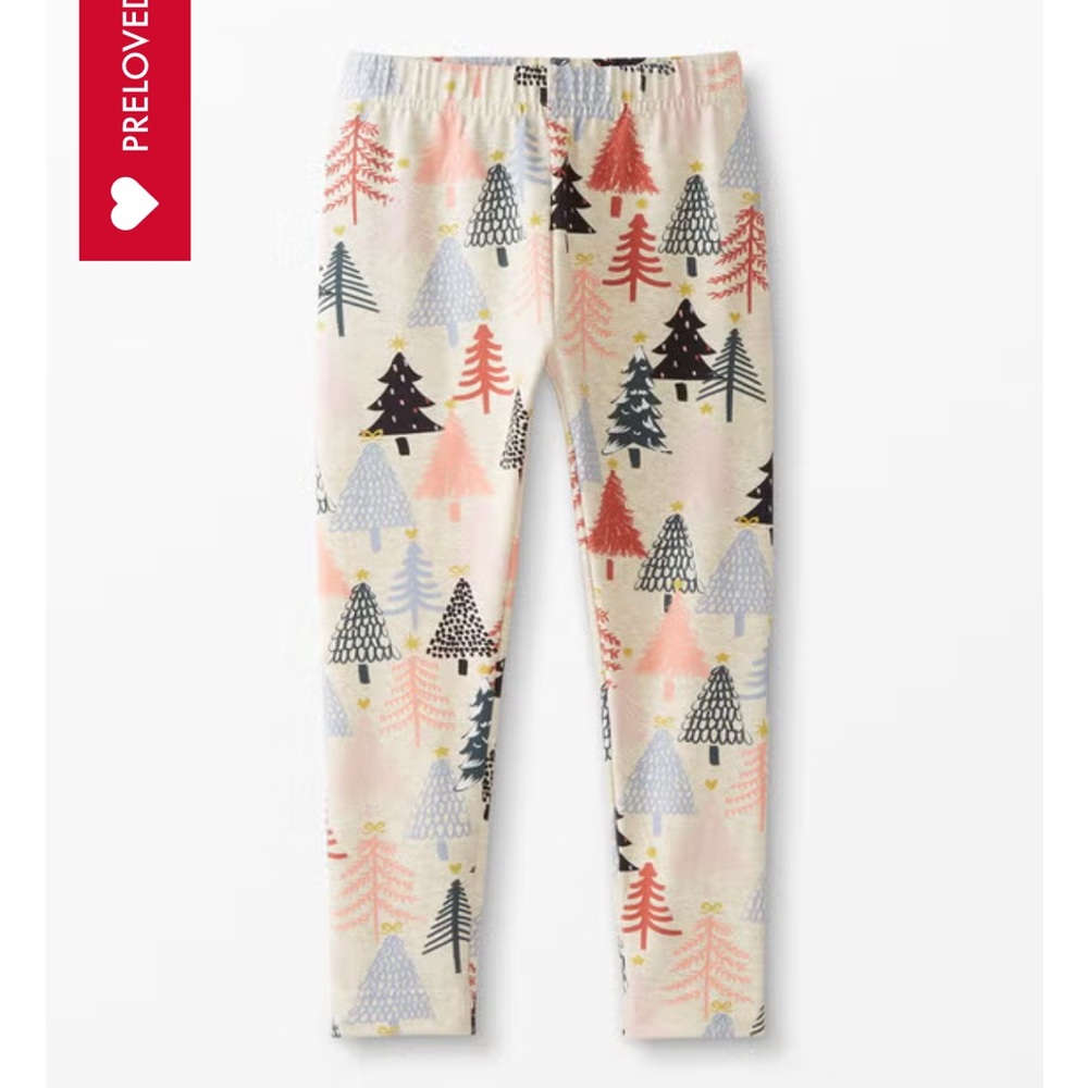 Hanna Andersson: Festive Tree Print Classic Leggings: Size US 8